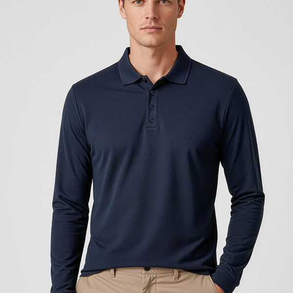  Action Mens Long Sleeve Polo Thumbnail